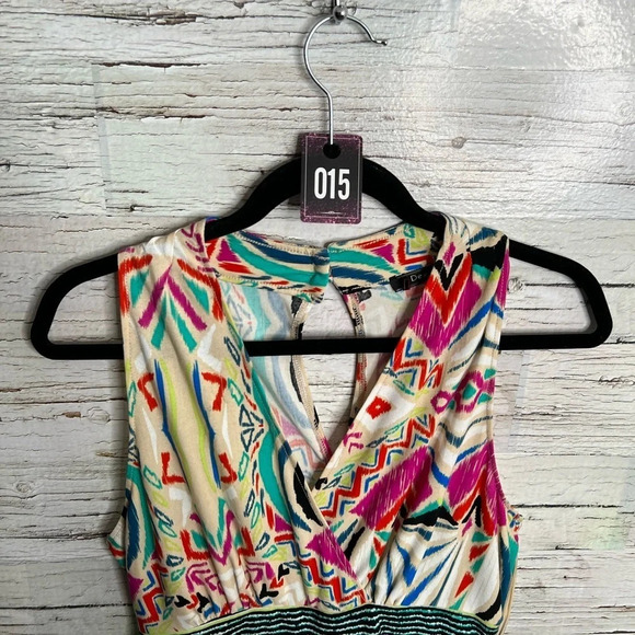 15. Dex Aztec blue tan dress  size medium - Picture 5 of 8